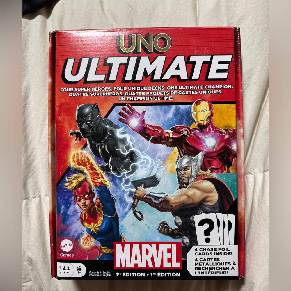 NEW 2022 UNO Ultimate MARVEL 1st Edition Core Superhero Card Game Random Foil